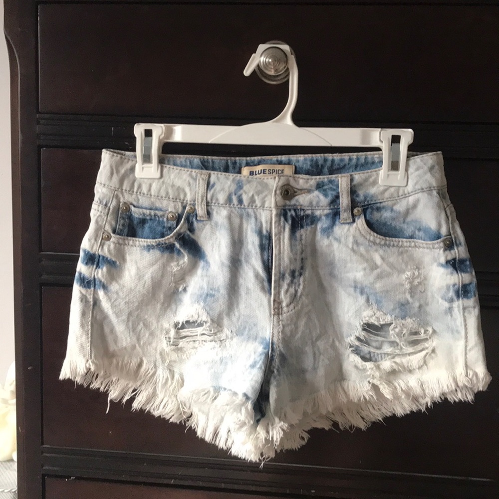 Bleached cutoff jean shorts